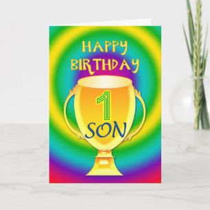 Carte d'anniversaire pour le nombre 1 fils