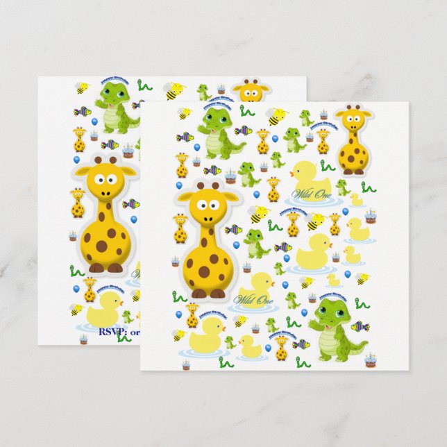 Carte d'anniversaire pour le premier anniversaire  (Devant / Derrière)