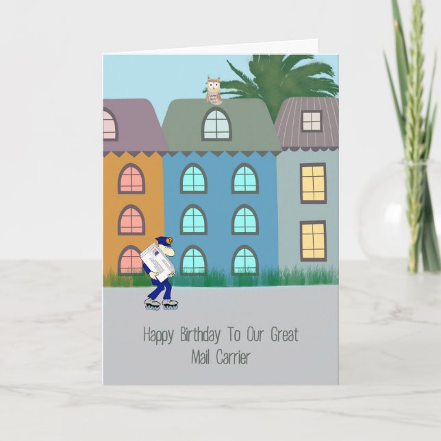 Carte d'anniversaire pour le transporteur de courr (Devant)