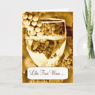 Carte d'anniversaire pour le vin vieillissant