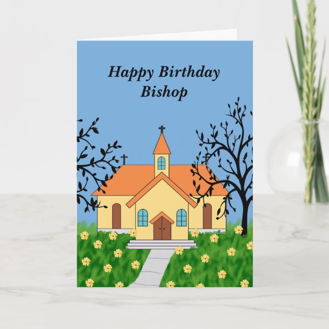Carte d'anniversaire pour l'église illustrée de l' (Devant)