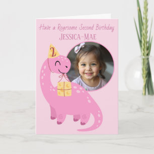 Carte d'anniversaire pour les 2 ans de dinosaure r