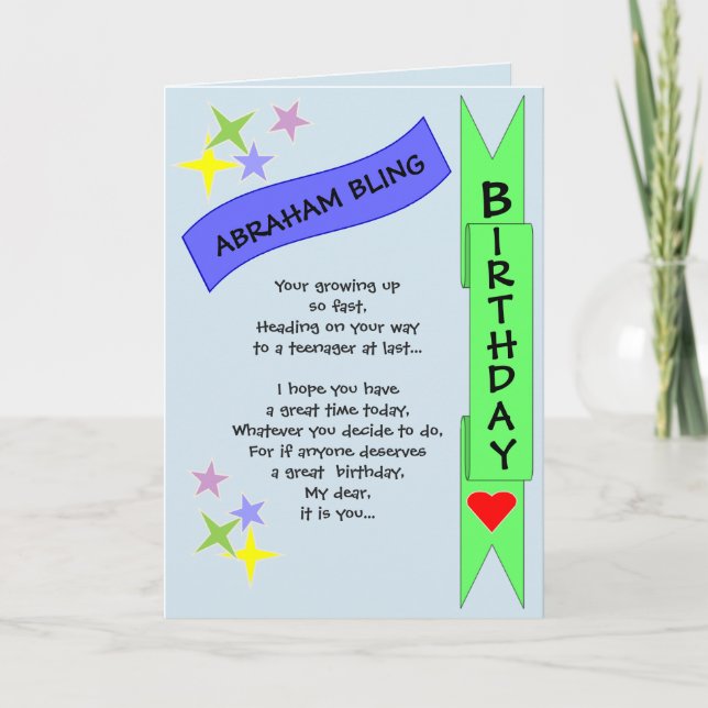 Carte d'anniversaire pour les adolescents (Devant)