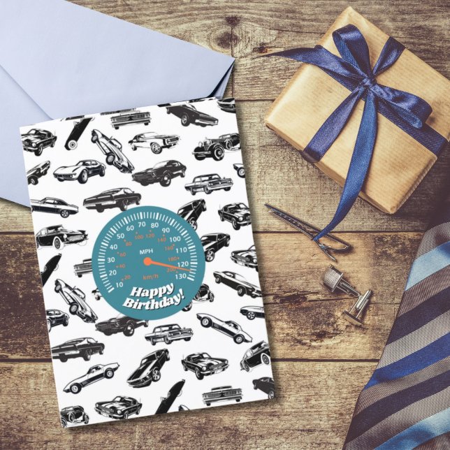 Carte d'anniversaire pour les amateurs de voiture  (Créateur téléchargé)