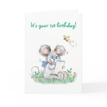 Carte d'Anniversaire pour les enfants Bunny mignon