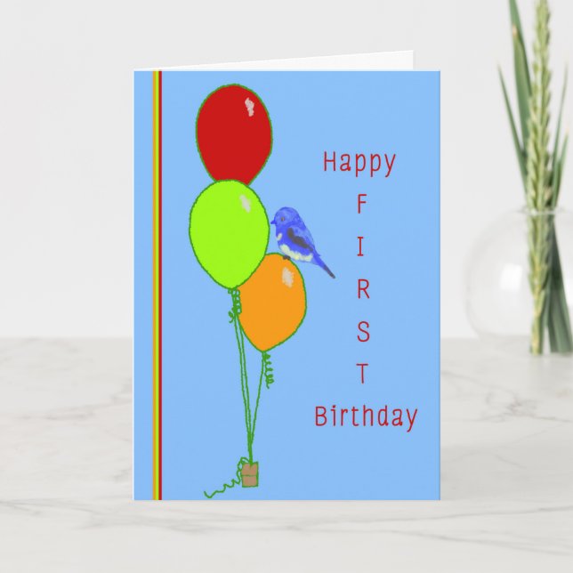 Carte d'anniversaire pour les grands ballons (Devant)