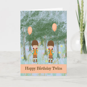 Carte d'anniversaire pour les jeunes jumeaux
