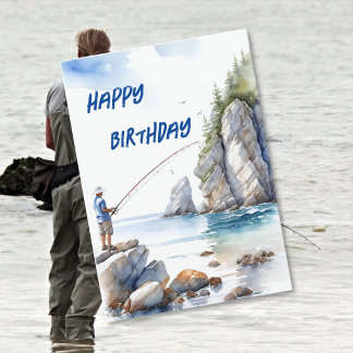 Carte d'anniversaire pour les passionnés de pêche
