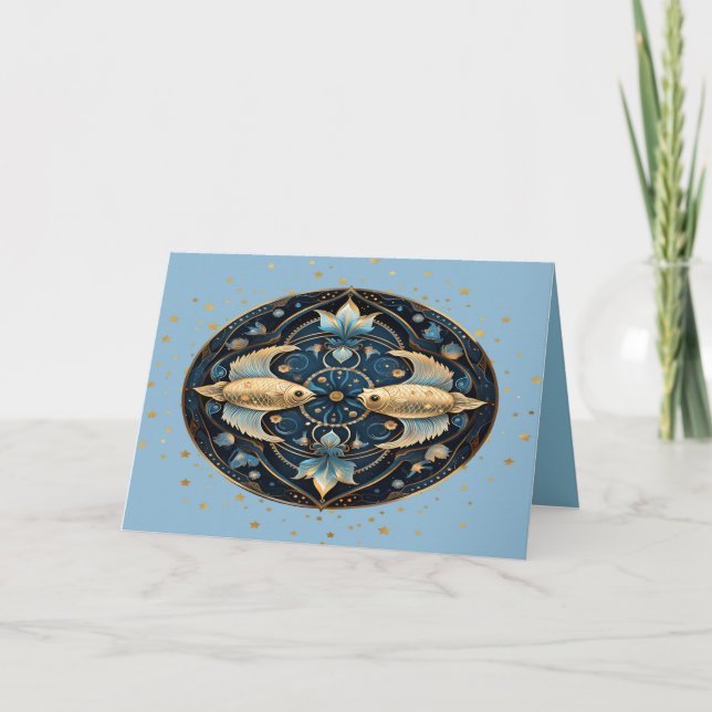 Carte d'anniversaire pour les Poissons du 19 févri (Devant)