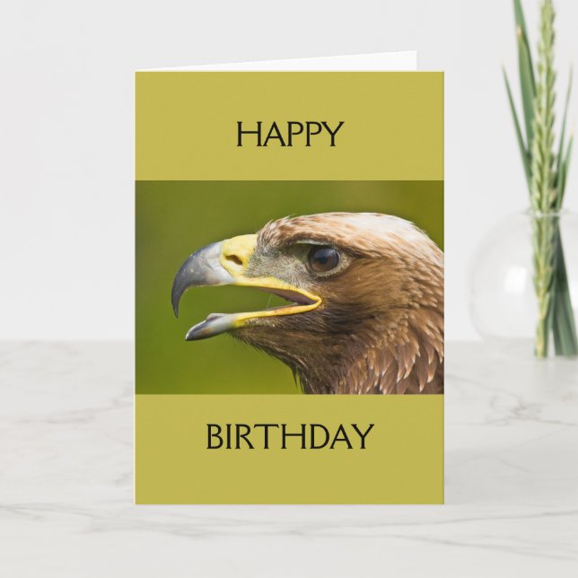 Carte d'anniversaire pour l'oiseau de Prey (Devant)