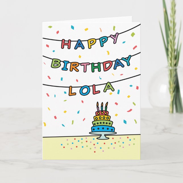 Carte d'anniversaire pour Lola (Devant)
