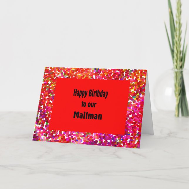Carte d'anniversaire pour Mailman Red Design (Devant)