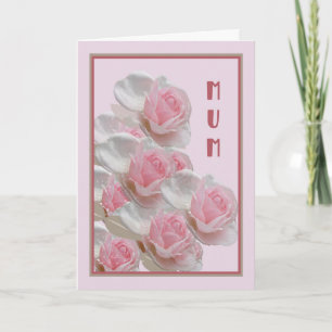 Carte d'anniversaire pour maman aux roses roses