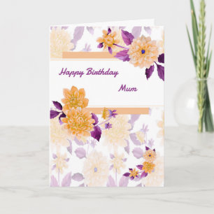 Carte d'anniversaire pour maman avec fleurs de pêc