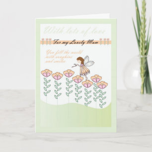 Carte d'anniversaire pour maman, avec petite fée &