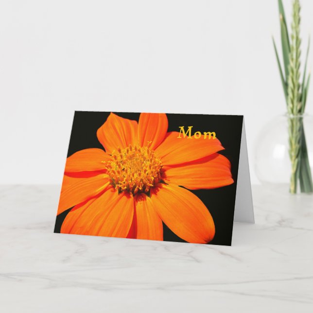 Carte d'anniversaire pour maman, Big Orange Flower (Devant)