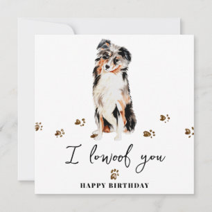 Carte d'anniversaire pour maman chien berger austr