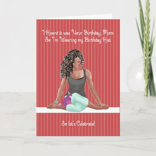 Carte d'anniversaire pour maman du chat (Devant)