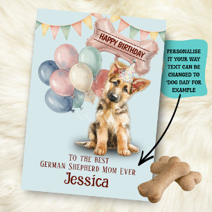 Carte d'anniversaire pour maman/papa de chien berg