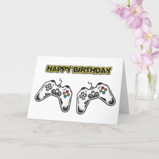Carte d'anniversaire pour manettes de jeu