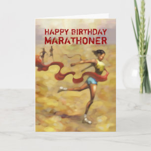 Carte d'anniversaire pour Marathoner - Ruban rouge