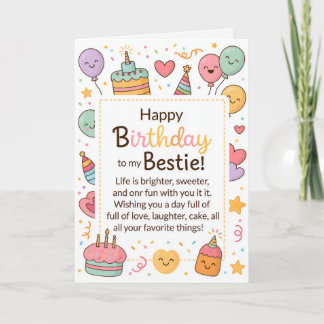 Carte d'anniversaire pour meilleure amie adorable