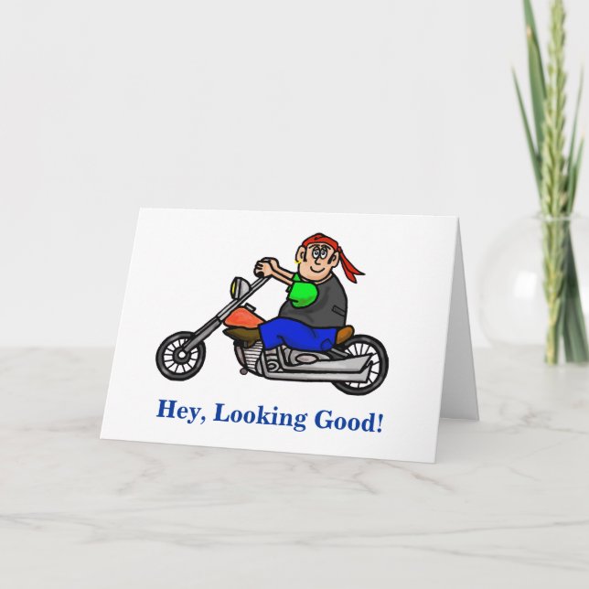 Carte d'anniversaire pour moto masculin (Devant)