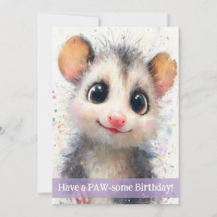 Carte d'anniversaire pour opossum