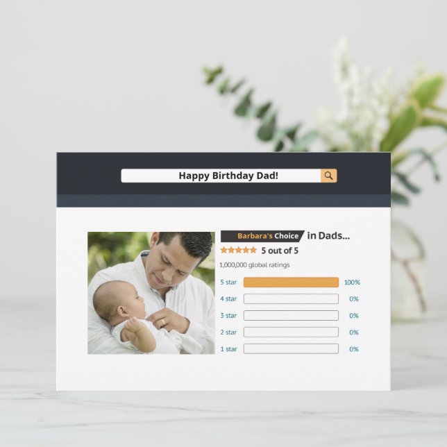 Carte d'anniversaire pour papa (Debout devant)