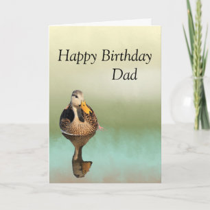 Carte d'anniversaire pour papa avec canard mouchet