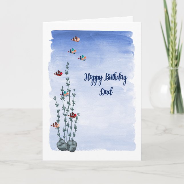 Carte d'anniversaire pour papa avec poisson clown (Devant)