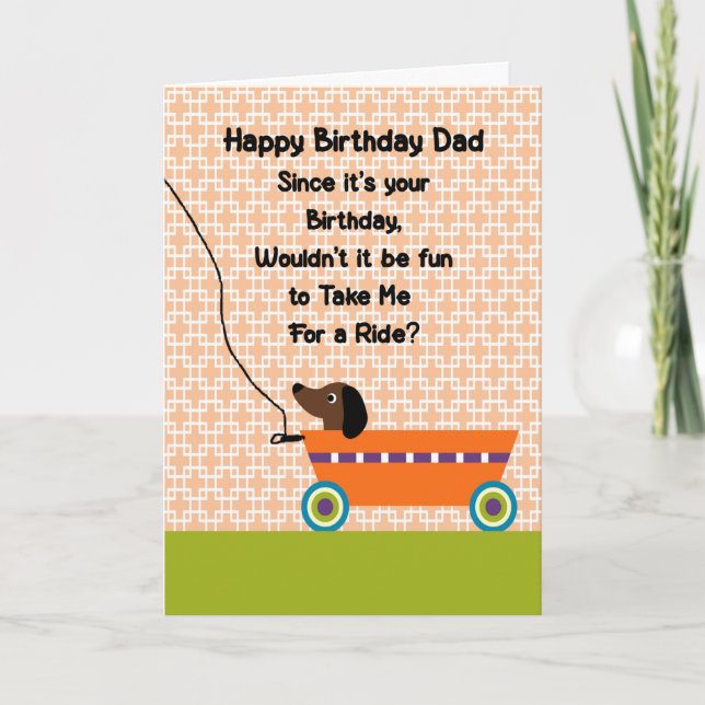 Carte d'anniversaire pour papa de Dachund (Devant)
