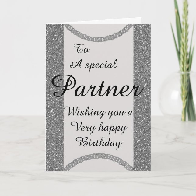 Carte d'Anniversaire pour partenaire élégant (Devant)