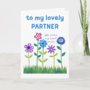 Carte d'anniversaire pour partenaire - Flower Powe