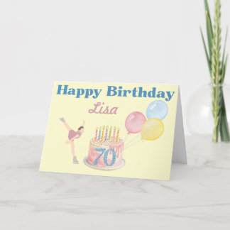 CARTE D'ANNIVERSAIRE POUR PATINEUR ARTISTIQUE - 70