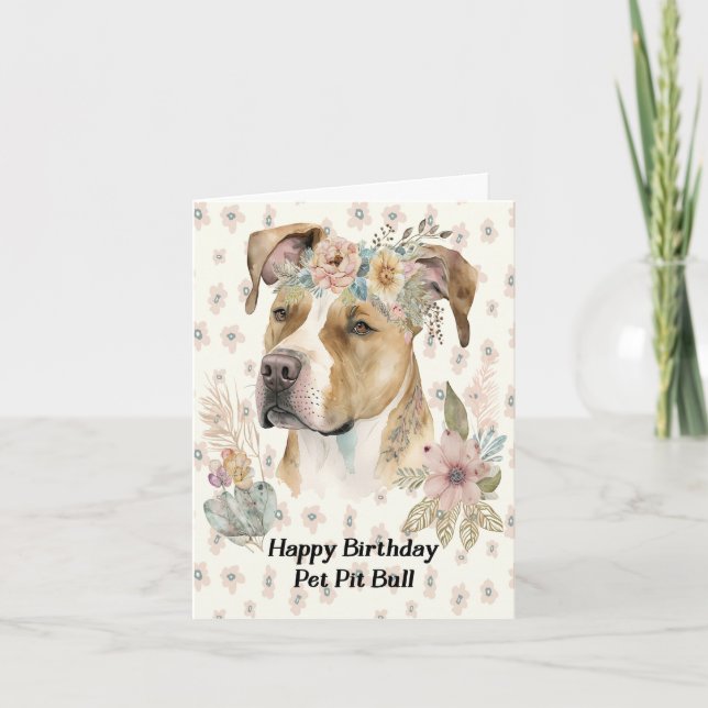 Carte d'anniversaire pour Pet Pit Bull (Devant)