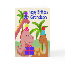 Carte d'anniversaire pour petit-fils Dinosaures