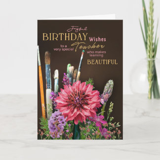 Carte d'anniversaire pour professeur d'art floral 