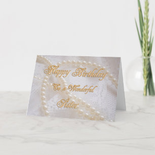 Carte d'anniversaire pour soeur avec perles