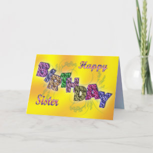 Carte d'anniversaire pour soeur avec texte floral