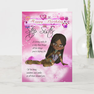 Carte d'anniversaire pour Step Sister, Moonies Cut