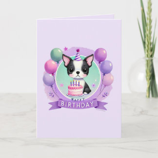 Carte d'anniversaire pour Terrier de Boston