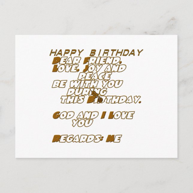 Carte d'anniversaire pour un ami chrétien (Devant)