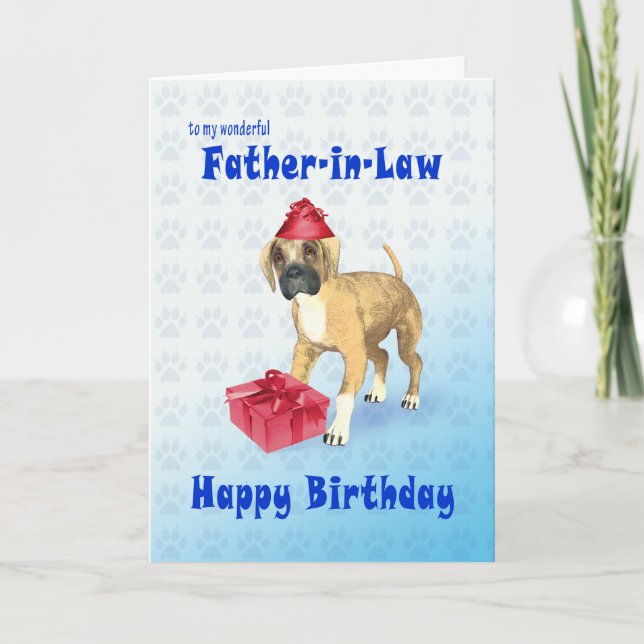 Carte d'anniversaire pour un beau-père avec un chi (Devant)