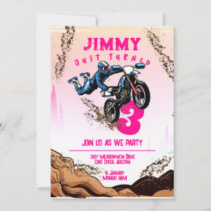 Carte d'anniversaire pour un enfant motard avec un