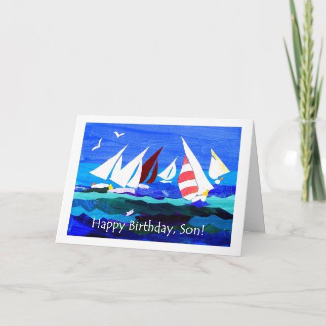 Carte d'anniversaire pour un fils - Voile (Devant)