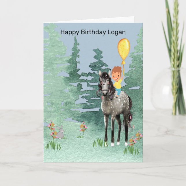 Carte d'anniversaire pour un jeune garçon sur un p (Devant)