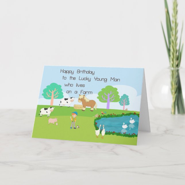 Carte d'anniversaire pour un jeune homme qui vit d (Devant)