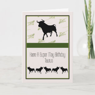 Carte d'anniversaire pour un Taurus du 20 avr. au 