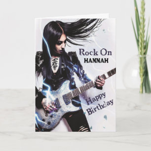 Carte d'anniversaire pour une rockstar féminine/mé